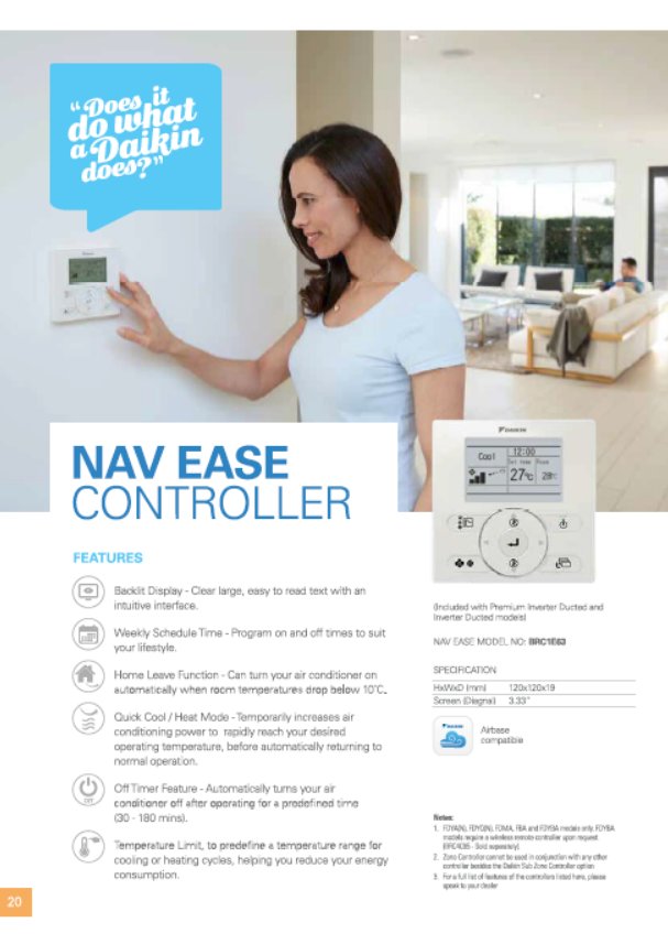 Daikin FBA Specs